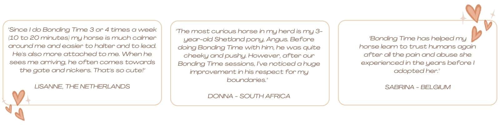 horsewomen reviews about bonding time 